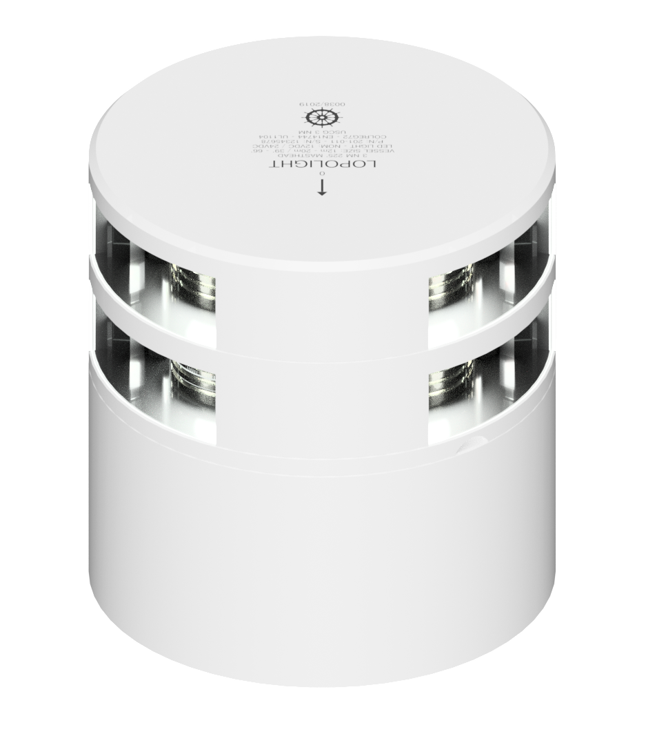 5nm 225° White, Masthead, Dbl, white coated 5nm 225° White, Masthead, Dbl, white coated